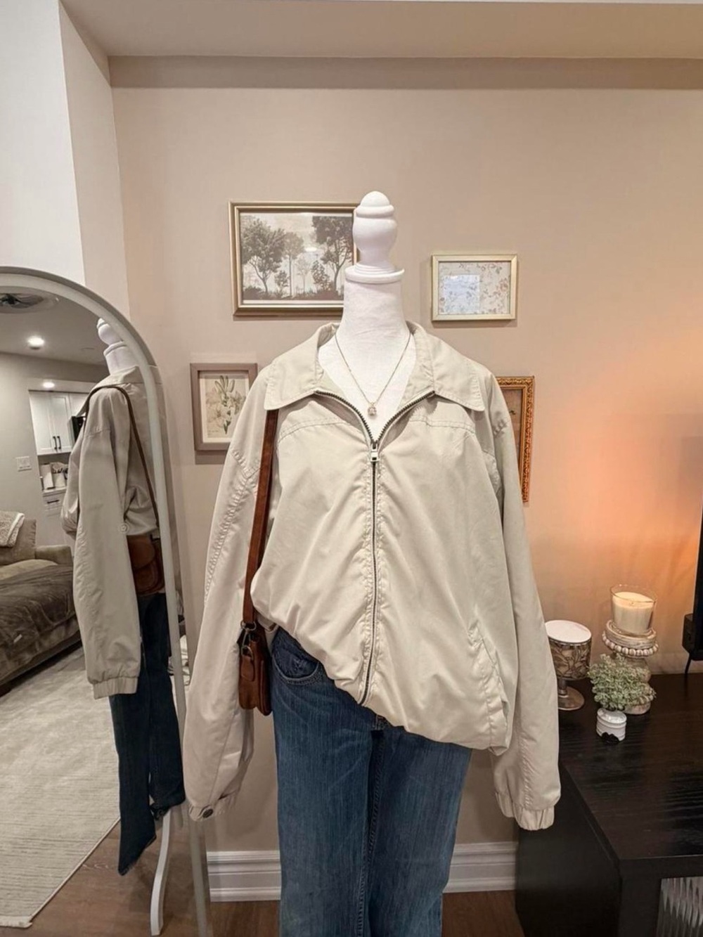 Retreat Light Beige Men’s Zip-Front Casual Jacket
